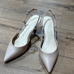 Nine West Nude Slingback Heels
